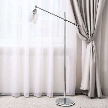 Star Brite Elegant Designs Pivot Arm Floor Lamp with Glass Shade ST3343670